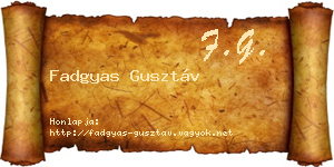 Fadgyas Gusztáv névjegykártya
