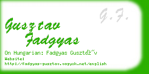 gusztav fadgyas business card